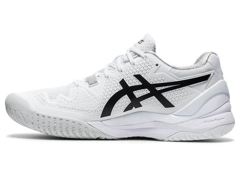 Women's Asics Gel-resolution 8 Tennis Shoes White/Black Canada | CA4936-148