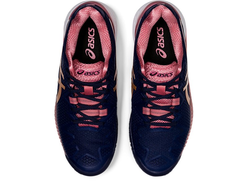 Women's Asics Gel-resolution 8 Tennis Shoes Peacoat/Rose Gold Canada | CA6720-196