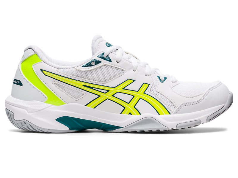 Women\'s Asics Gel-rocket 10 Volleyball Shoes White/Safety Yellow Canada | CA4558-718