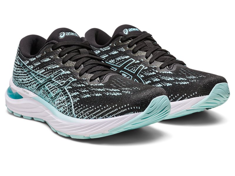 Women's Asics Gel-stratus 3 Knit Running Shoes Black/Clear Blue Canada | CA0093-848