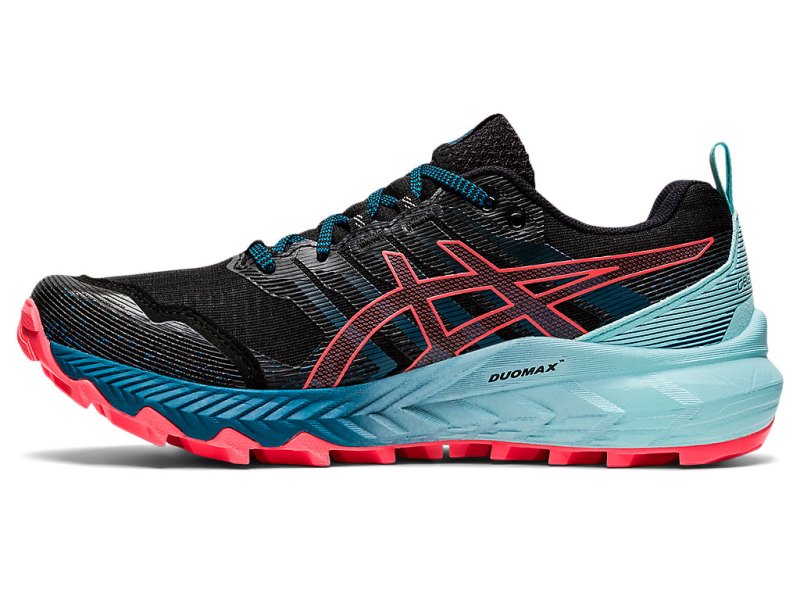 Women's Asics Gel-trabuco 9 Trail Running Shoes Black/Blazing Coral Canada | CA2170-920