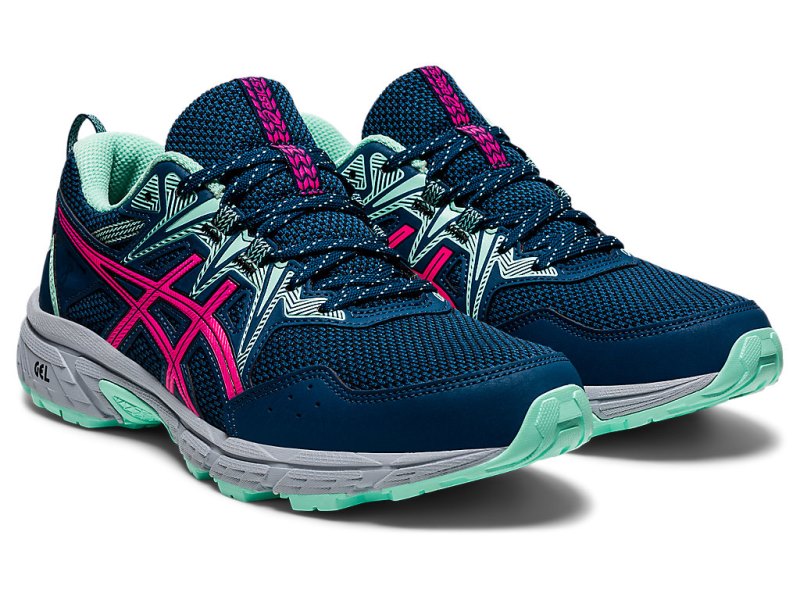 Women's Asics Gel-ventuRE 8 (D) Trail Running Shoes Mako Blue/Pink Glo Canada | CA0248-245