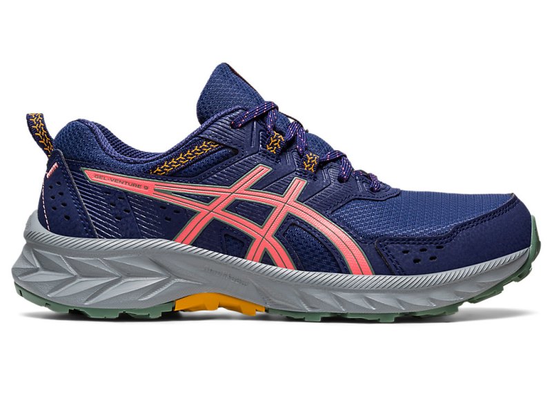 Women\'s Asics Gel-ventuRE 9 Running Shoes Indigo Blue/Papaya Canada | CA2472-176