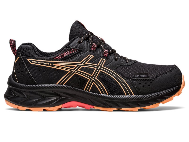 Women\'s Asics Gel-ventuRE 9 Waterproof Running Shoes Black/Summer Dune Canada | CA4890-830