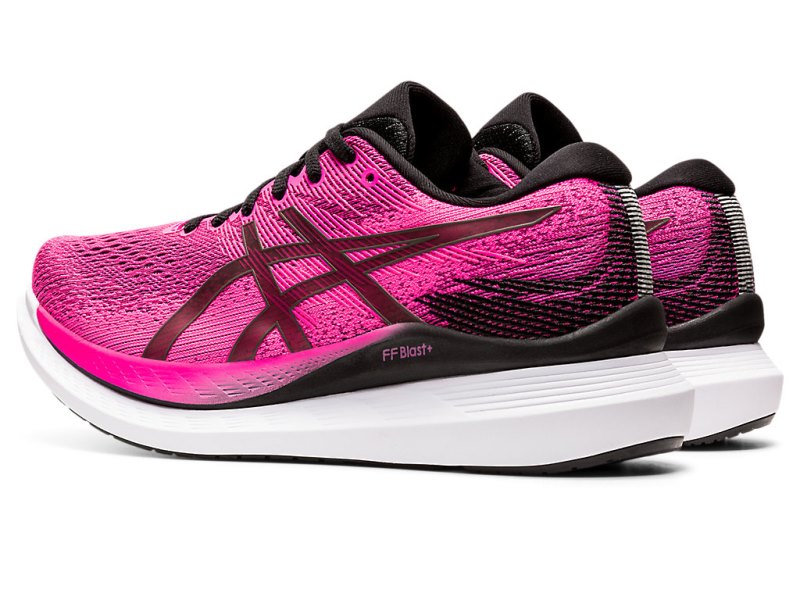 Women's Asics Glideride 3 Running Shoes Pink Glo/Black Canada | CA5739-439