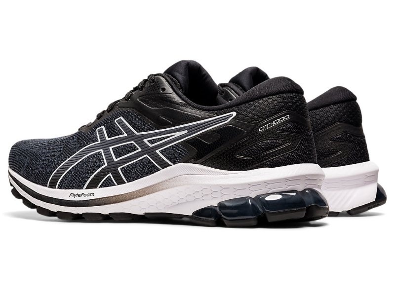 Women's Asics Gt-1000 10 (D) Running Shoes Black/White Canada | CA6416-388