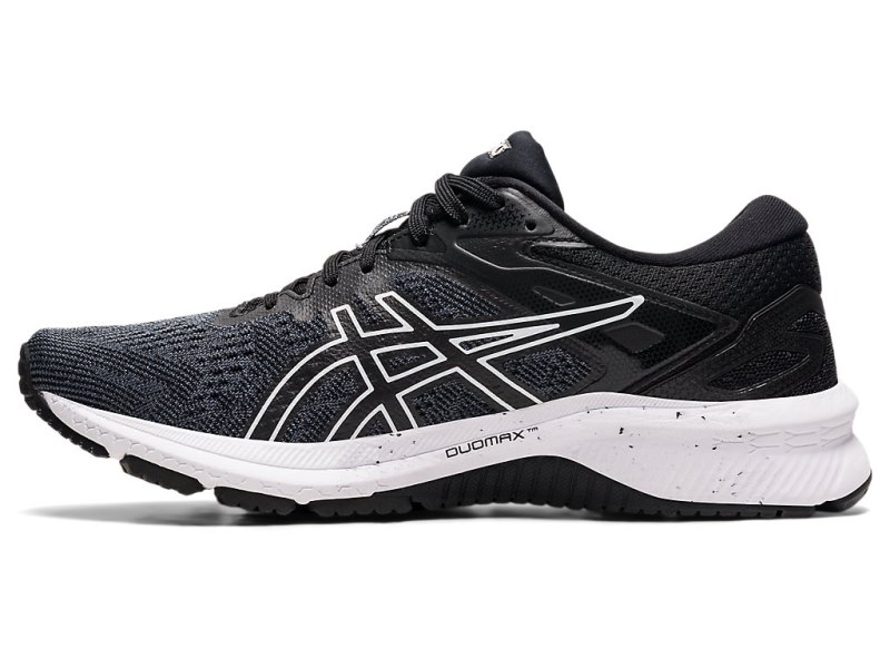 Women's Asics Gt-1000 10 (D) Running Shoes Black/White Canada | CA6416-388