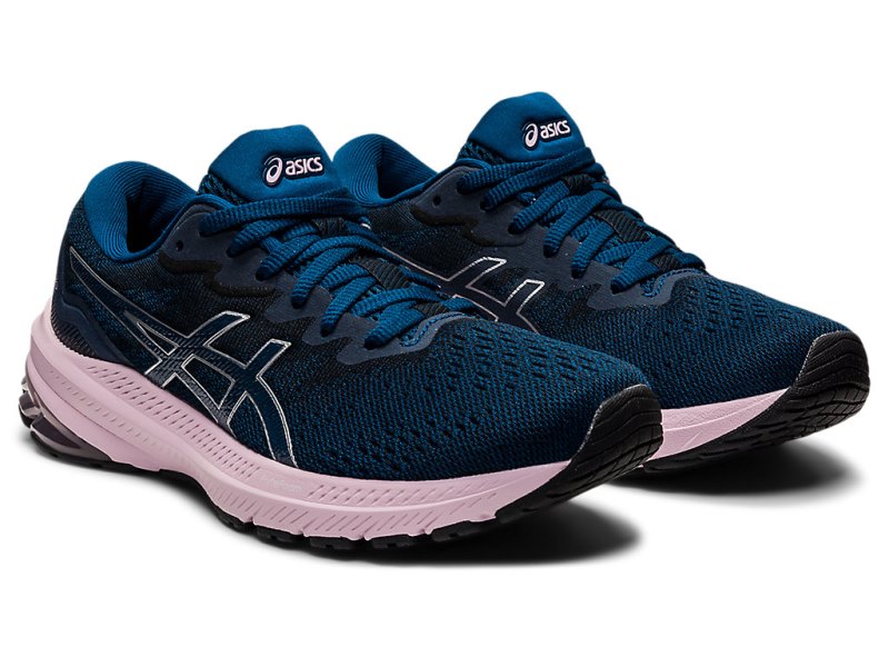 Women's Asics Gt-1000 11 (D) Running Shoes Mako Blue/Barely Rose Canada | CA2982-767