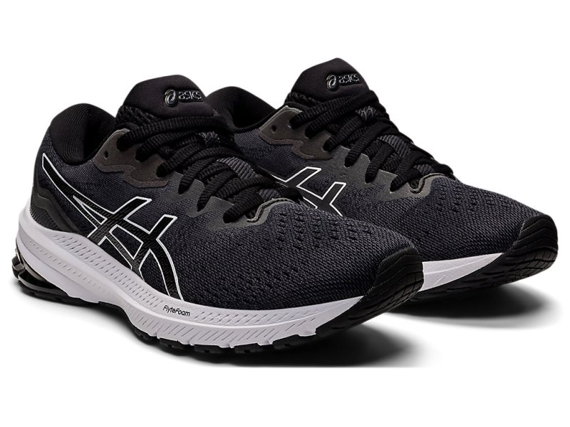 Women's Asics Gt-1000 11 (D) Running Shoes Black/White Canada | CA7059-535