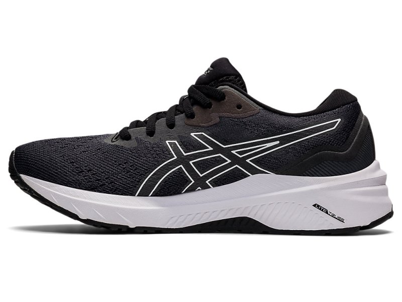 Women's Asics Gt-1000 11 (D) Running Shoes Black/White Canada | CA7059-535