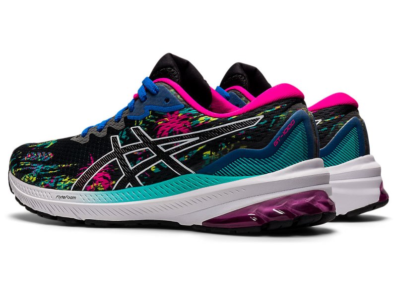 Women's Asics Gt-1000 11 Running Shoes Black/Pink Glo Canada | CA1537-154