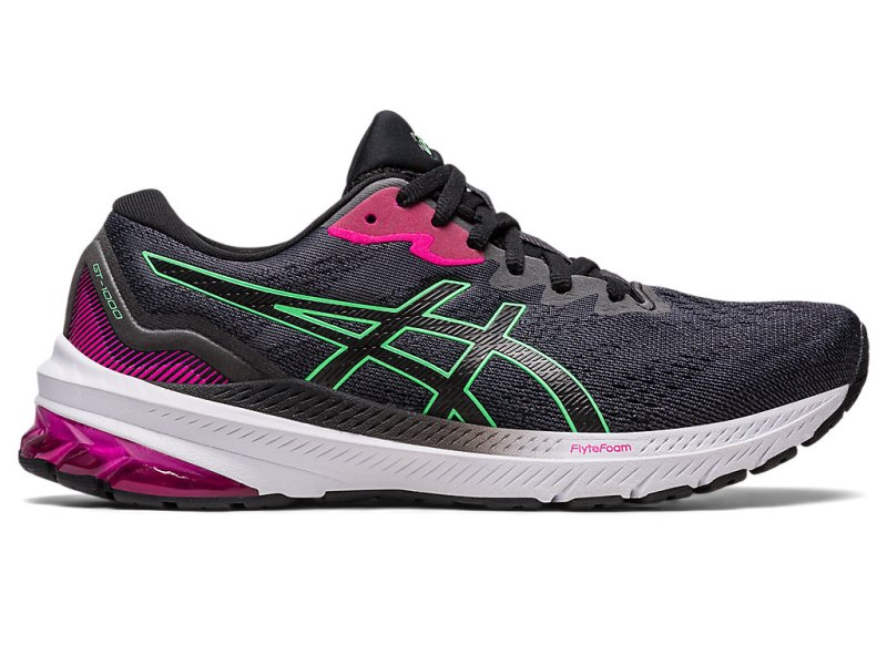 Women\'s Asics Gt-1000 11 Running Shoes Black/Tourmaline Canada | CA6291-921