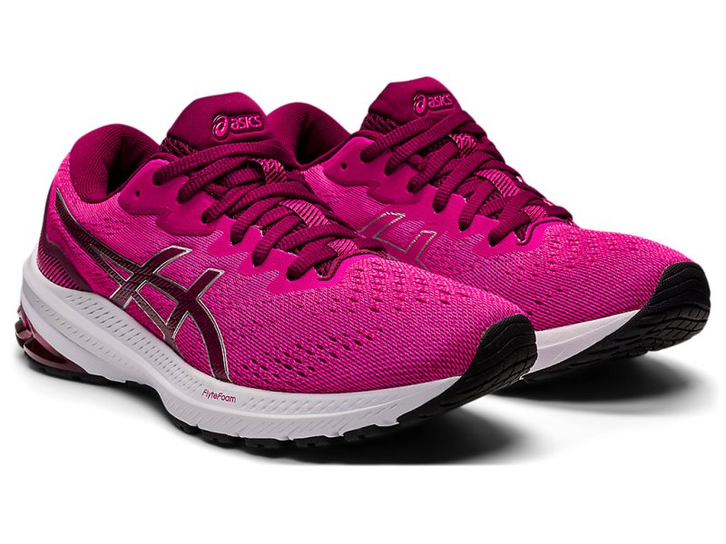 Women's Asics Gt-1000 11 Running Shoes Dried Berry/Pink Glo Canada | CA1974-139