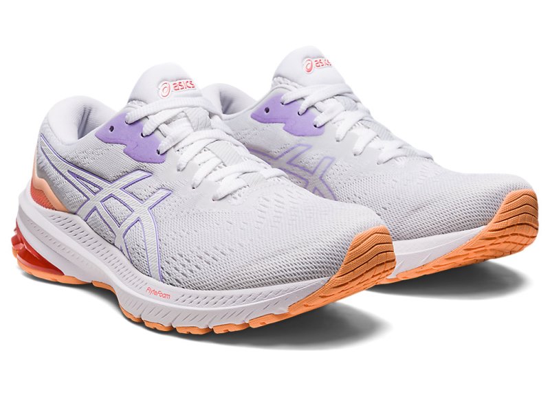 Women's Asics Gt-1000 11 Running Shoes White/Digital Violet Canada | CA5451-256