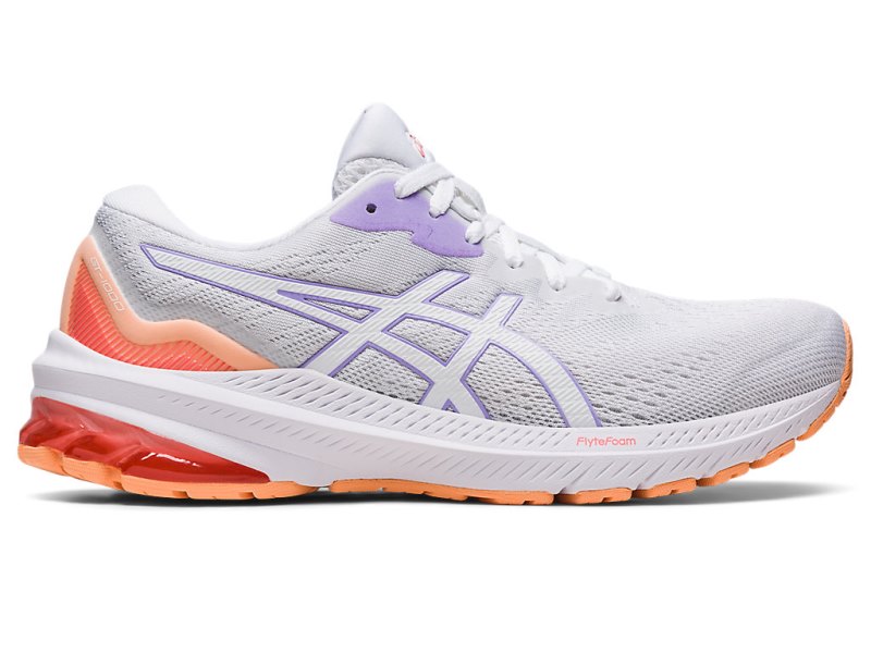 Women\'s Asics Gt-1000 11 Running Shoes White/Digital Violet Canada | CA5451-256