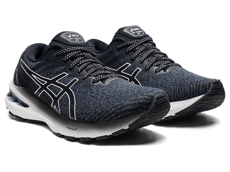 Women's Asics Gt-2000 10 Running Shoes Black/White Canada | CA2667-795