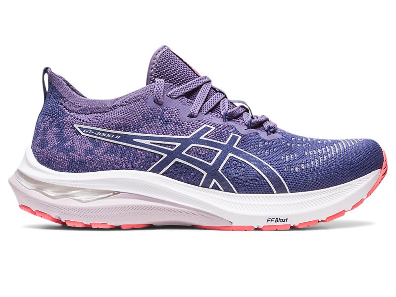 Women\'s Asics Gt-2000 11 Mk Knit Running Shoes Indigo Blue/Pure Silver Canada | CA4163-084