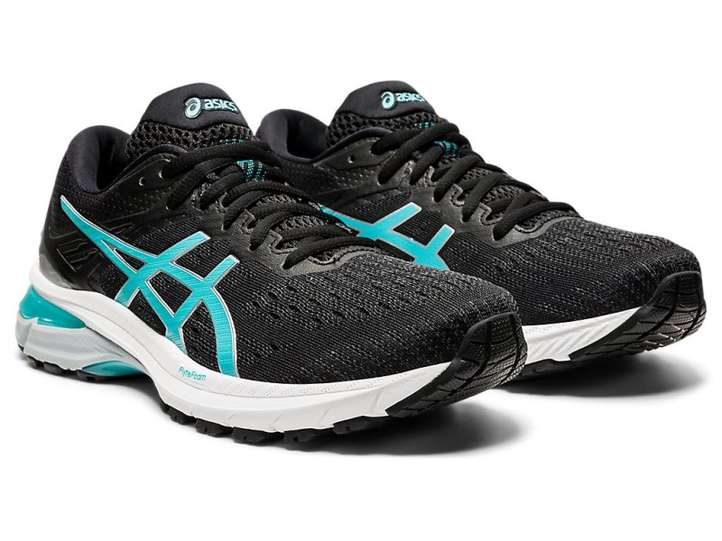 Women's Asics Gt-2000 9 Running Shoes Black/Techno Cyan Canada | CA3760-259