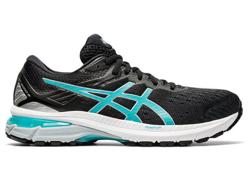 Women\'s Asics Gt-2000 9 Running Shoes Black/Techno Cyan Canada | CA3760-259