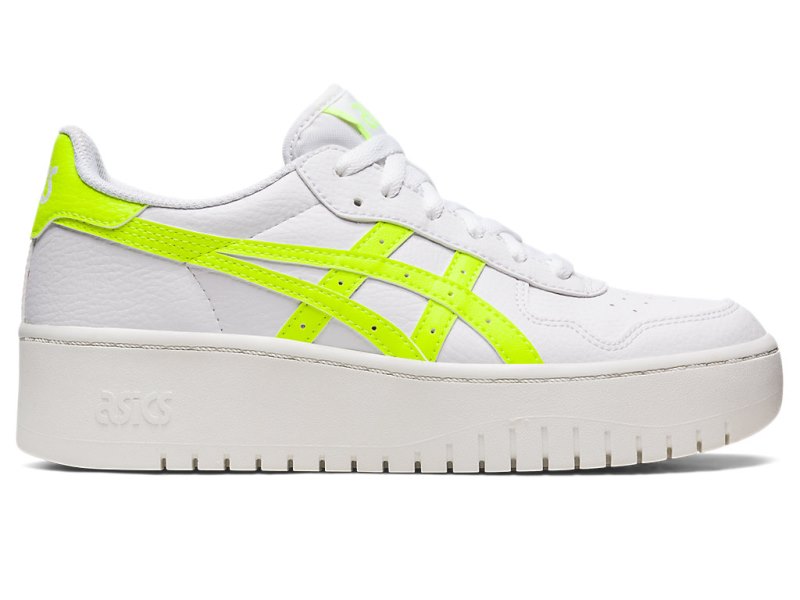 Women\'s Asics Japan S PF Netball Shoes White/Safety Yellow Canada | CA4613-286