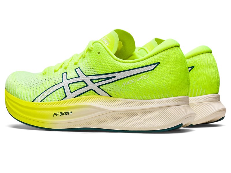 Women's Asics Magic Speed 2 Running Shoes Safety Yellow/White Canada | CA0600-373