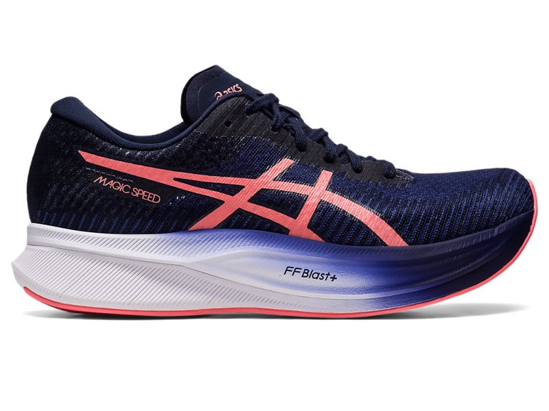 Women\'s Asics Magic Speed 2 Running Shoes Indigo Blue/Papaya Canada | CA2194-764