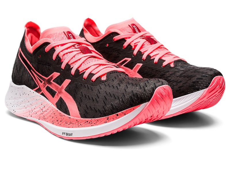 Women's Asics Magic Speed Running Shoes Black/Blazing Coral Canada | CA4068-797