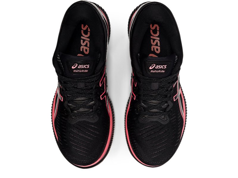 Women's Asics Metaride Running Shoes Black/Blazing Coral Canada | CA3295-744