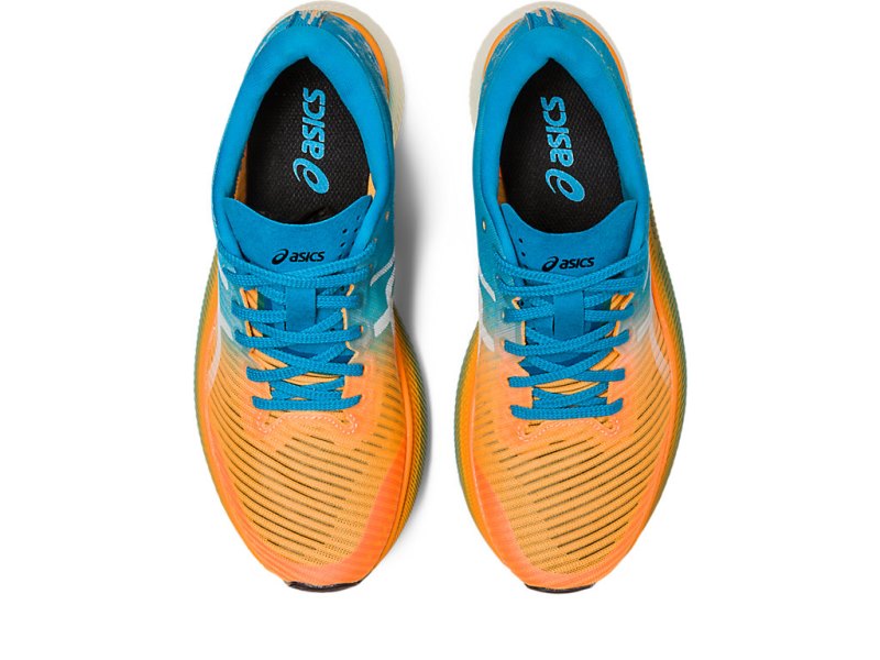 Women's Asics Metaspeed Sky Running Shoes Orange Pop/Island Blue Canada | CA0152-397