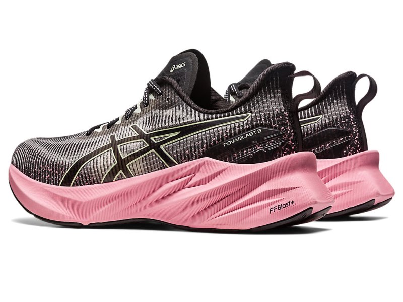 Women's Asics Novablast 3 LE Running Shoes Black/Pink Rave Canada | CA3996-671