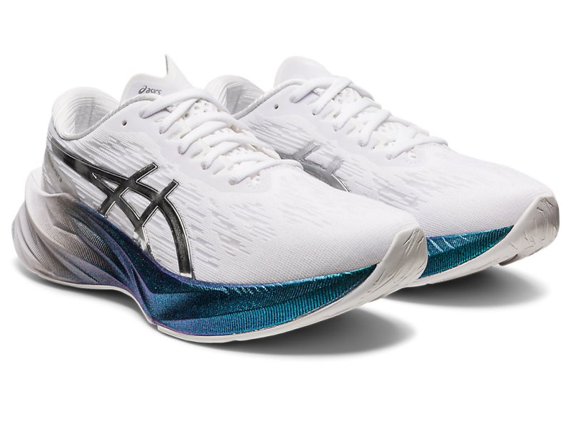 Women's Asics Novablast 3 Platinum Running Shoes White/Pure Silver Canada | CA5847-897