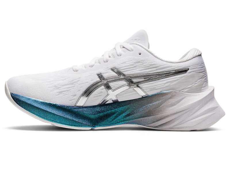 Women's Asics Novablast 3 Platinum Running Shoes White/Pure Silver Canada | CA5847-897