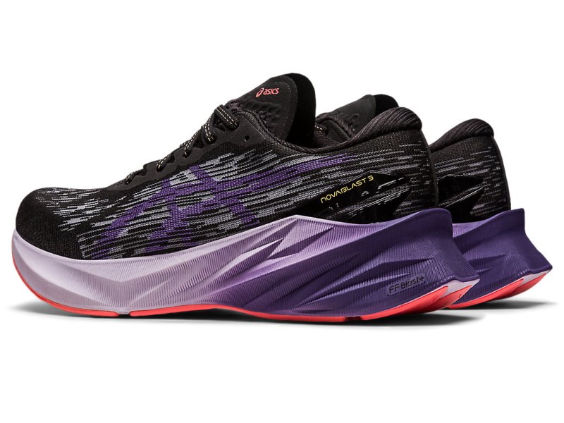 Women's Asics Novablast 3 Running Shoes Black/Dusty Purple Canada | CA1204-116