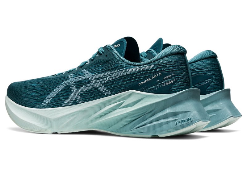 Women's Asics Novablast 3 Running Shoes Misty Pine/Smoke Blue Canada | CA8827-657