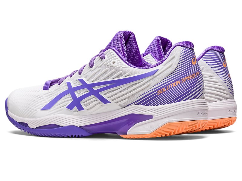 Women's Asics Solution Speed FF 2 Clay Tennis Shoes White/Amethyst Canada | CA7509-608