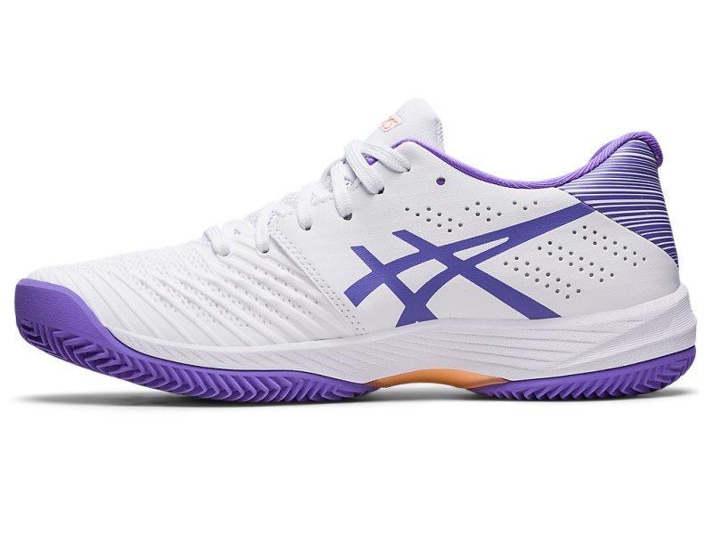 Women's Asics Solution Swift FF Clay Tennis Shoes White/Amethyst Canada | CA6423-565