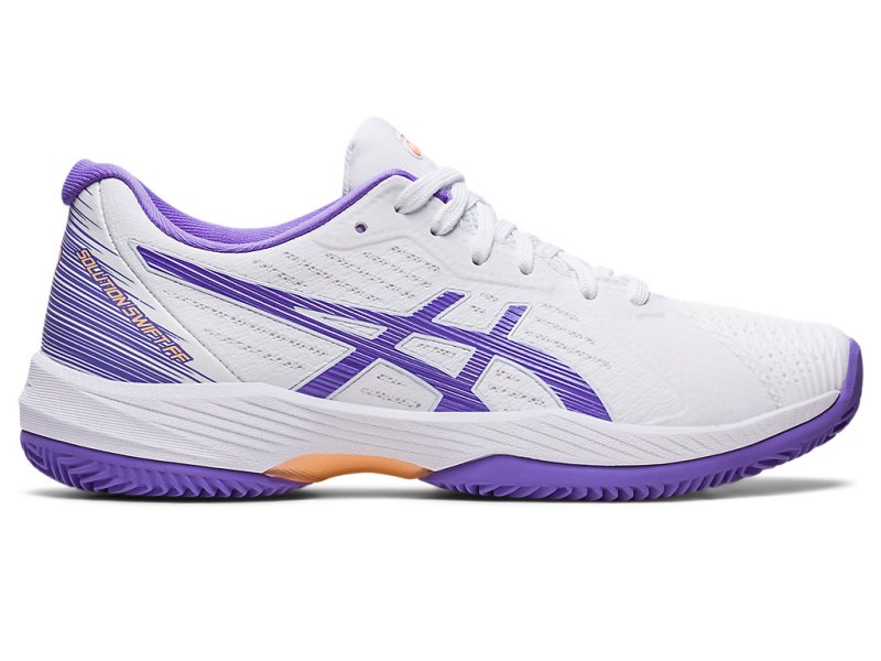 Women\'s Asics Solution Swift FF Clay Tennis Shoes White/Amethyst Canada | CA6423-565