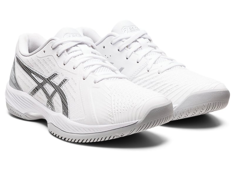 Women's Asics Solution Swift FF Tennis Shoes White/Pure Silver Canada | CA1785-933