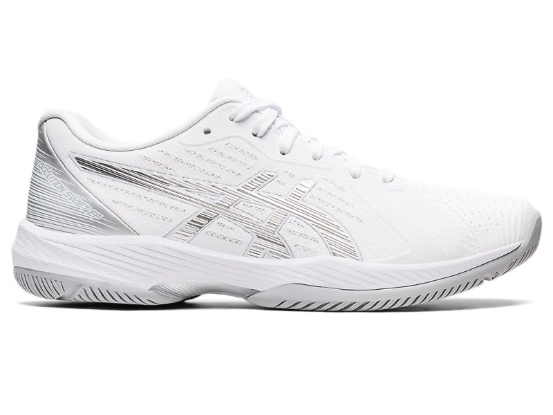 Women\'s Asics Solution Swift FF Tennis Shoes White/Pure Silver Canada | CA1785-933