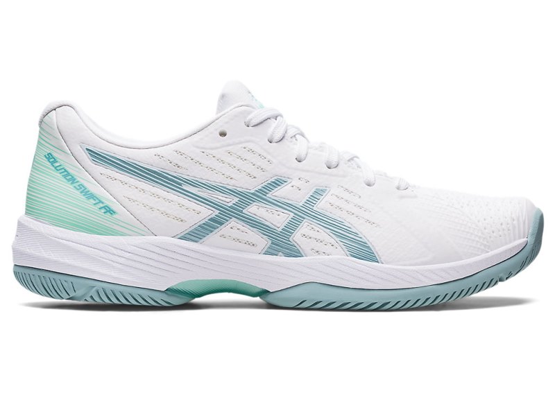 Women\'s Asics Solution Swift FF Tennis Shoes White/Smoke Blue Canada | CA8659-690