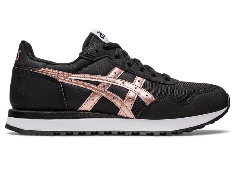 Women\'s Asics Tiger Runner II Sneakers Black/Rose Gold Canada | CA1219-221