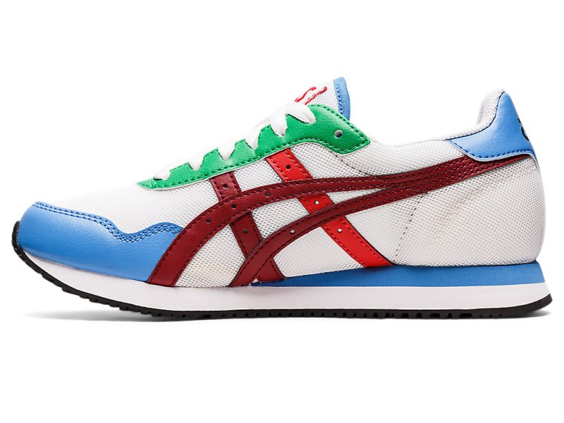 Women's Asics Tiger Runner Sneakers White/Burgundy Canada | CA1069-395