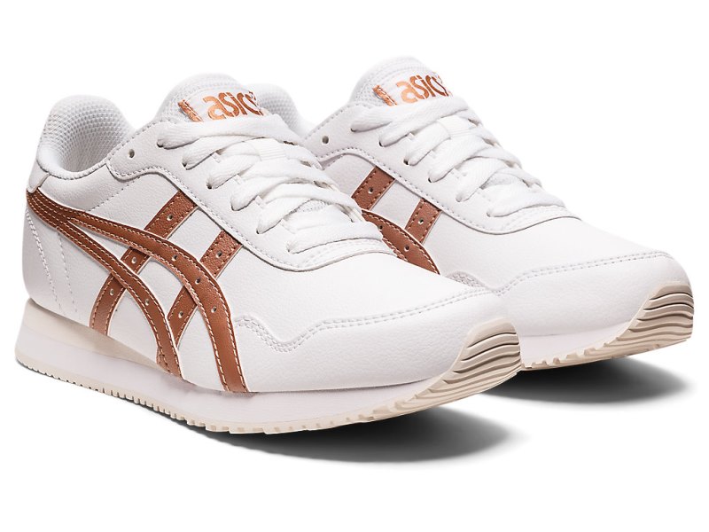 Women's Asics Tiger Runner Sneakers White/Rose Gold Canada | CA3152-430