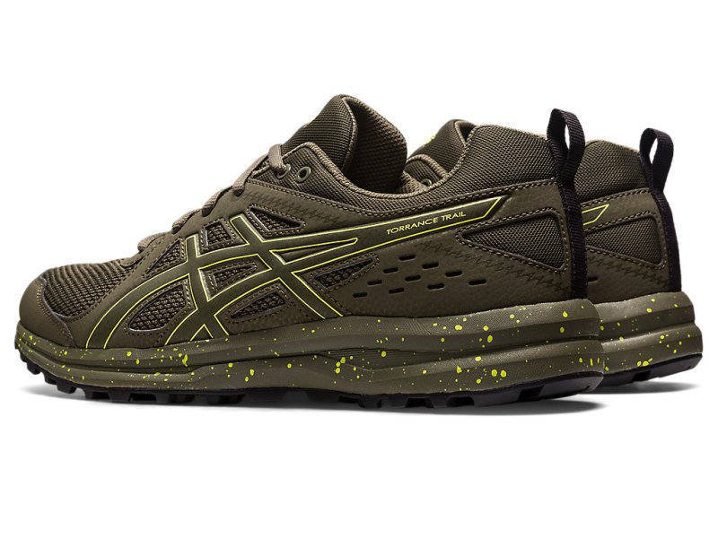 Women's Asics Torrance Trail Sneakers Brown Stone/Lemon Spark Canada | CA4749-555