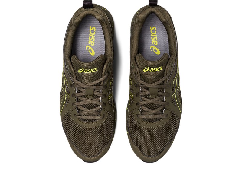 Women's Asics Torrance Trail Sneakers Brown Stone/Lemon Spark Canada | CA4749-555