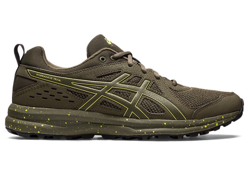 Women\'s Asics Torrance Trail Sneakers Brown Stone/Lemon Spark Canada | CA4749-555