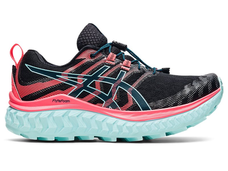 Women\'s Asics Trabuco Max Trail Running Shoes Black/Blazing Coral Canada | CA1613-713